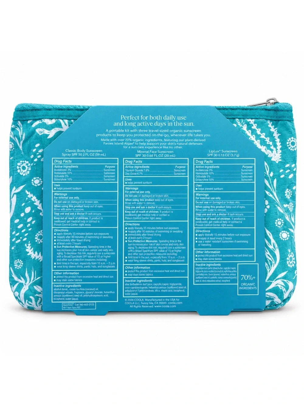 COOLA SPF Bestsellers Travel Size Set with Cosmetic Pouch BRAND NEW